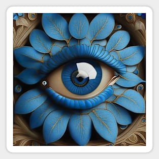 [AI Art] Eye Of Forget-Me-Not, Art Deco Style Magnet